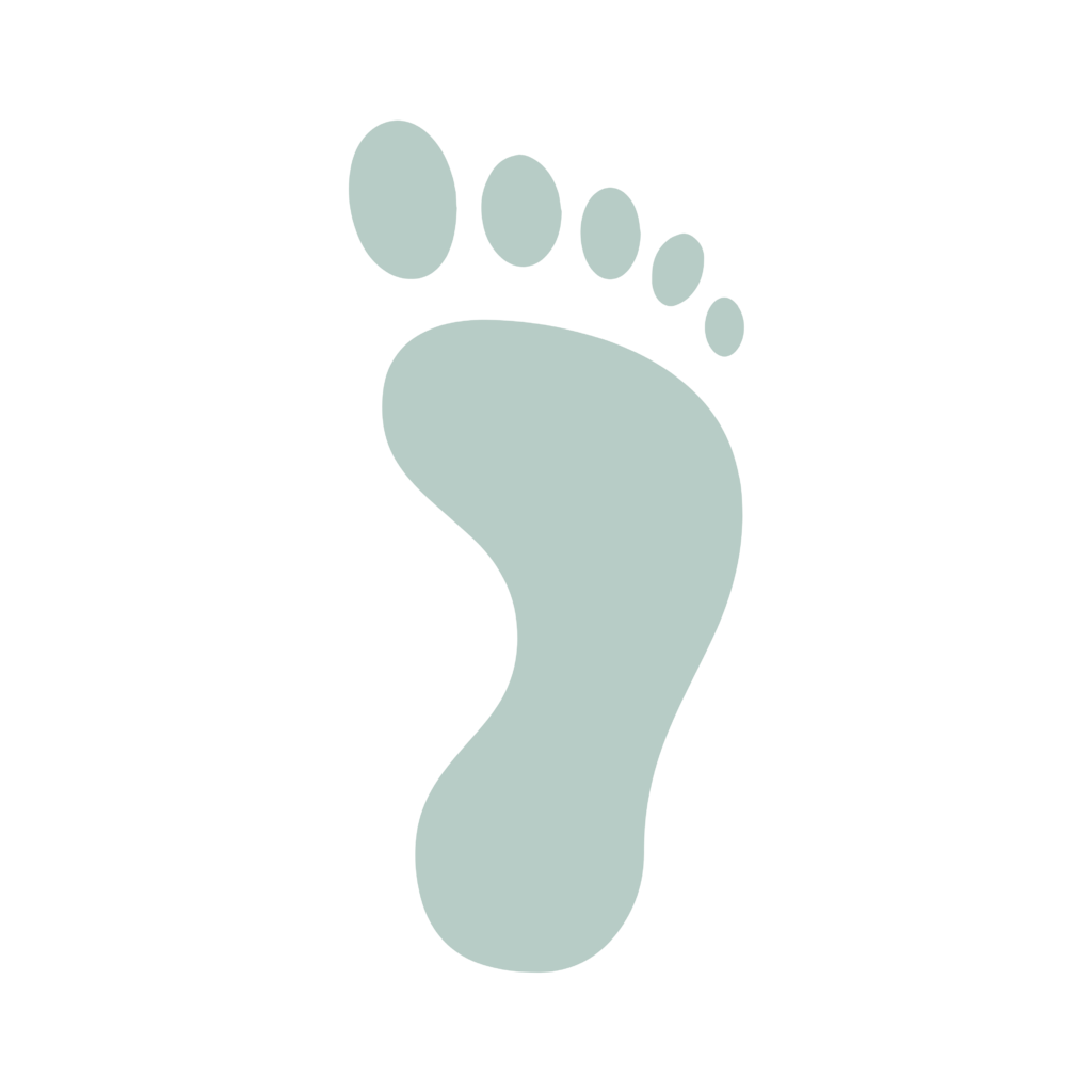 Icône représentant une trace d'un pied, pour illustrer "des pas vers soi", le slogan de l'association arpajonnaise Être et Devenir